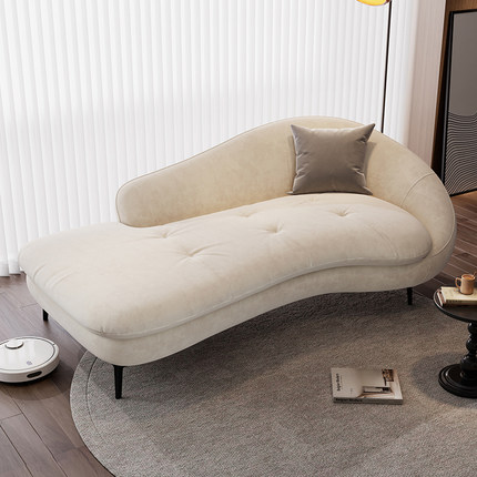 意式极简绒布弧形贵妃躺椅沙发客厅酒店民宿卧室贵妃