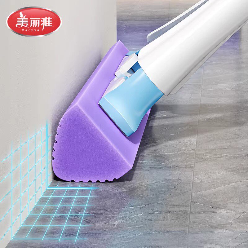 美丽雅海绵拖把三角形龙纹胶棉贴合墙角缝隙强吸水对折家用免手洗