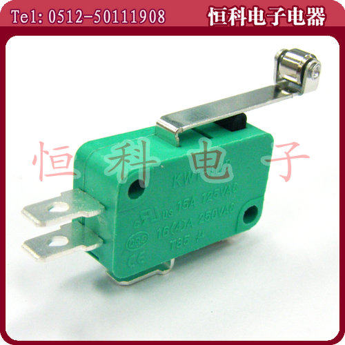 KW1-103微动开关 带滚珠杠杆 行程开关  电子开关 镀银触点