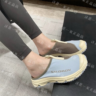 正品Salomon RX Slide 3.0拼接一脚蹬透气恢复鞋水蓝半托鞋474496