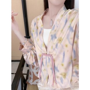 生哥家  白捡一样！300+高货！亲肤缎面女士国风双面提花轻薄外套