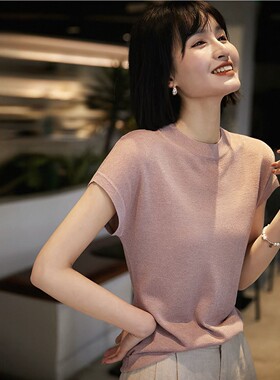 生哥家 注意区别LOW版！莫代尔桑蚕丝女气质凉感薄款针织短袖T恤