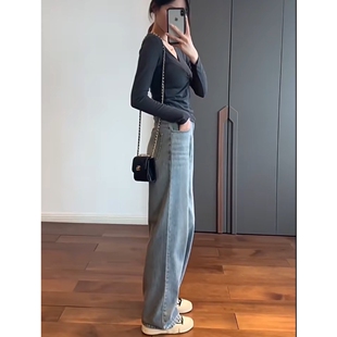 生哥家 品质超好啊！捡大漏！天丝莱赛尔女式显瘦直筒阔腿牛仔裤