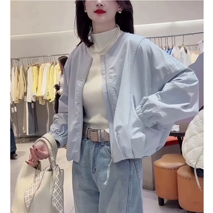 女士显瘦廓形棒球服夹克外套 抢到商场300 生哥家 上身贼好看