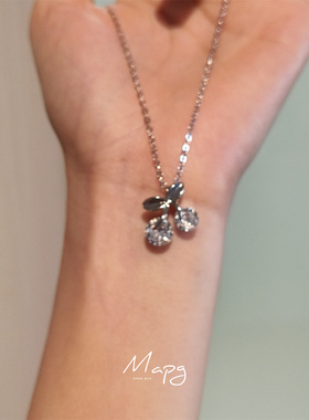 MAPG高级感爆闪樱桃锆石项链显贵大牌通勤简约精致吊坠项圈锁骨链