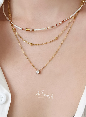 玫瑰庄园法式轻奢玫瑰印章项链