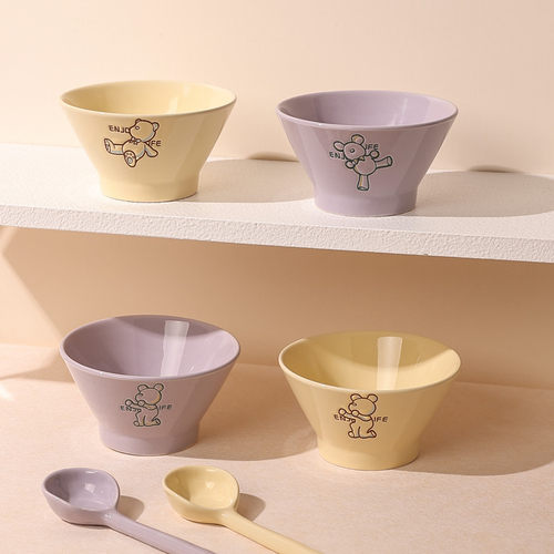 斗笠碗陶瓷碗可爱米饭碗个人