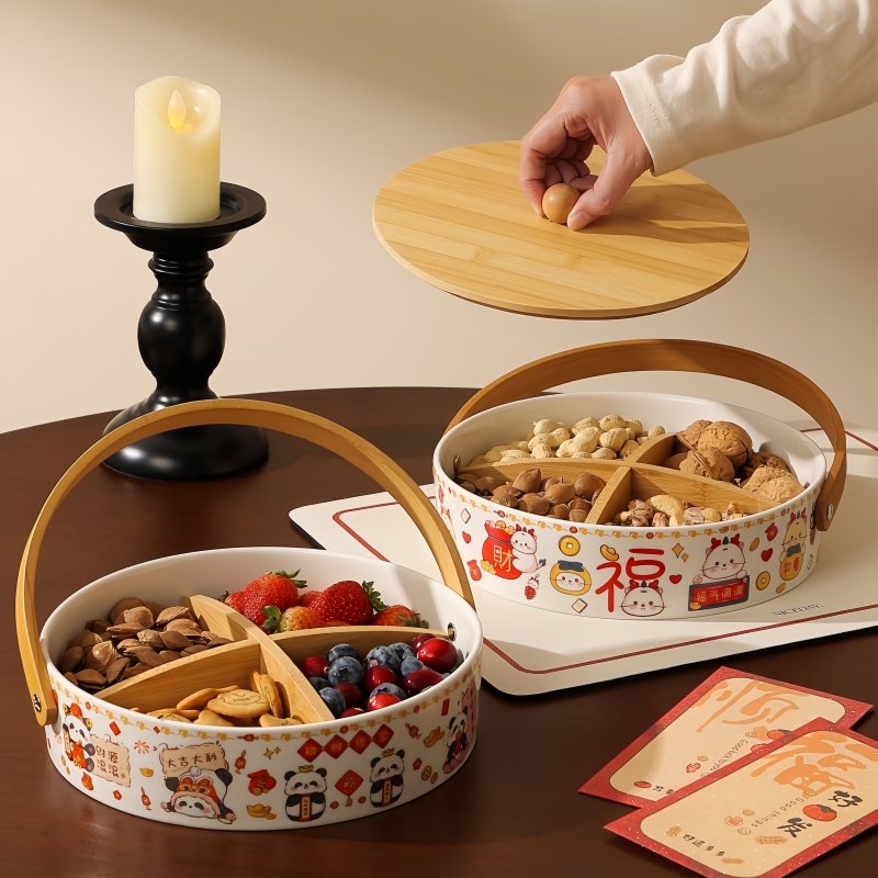糖果盒四宫格精致高级感水果盘干果盒家用客厅瓜子坚果零食收纳盒,餐饮具,果盆/果盘/果篮,淘宝优惠券,粉丝福利购,淘宝优惠卷