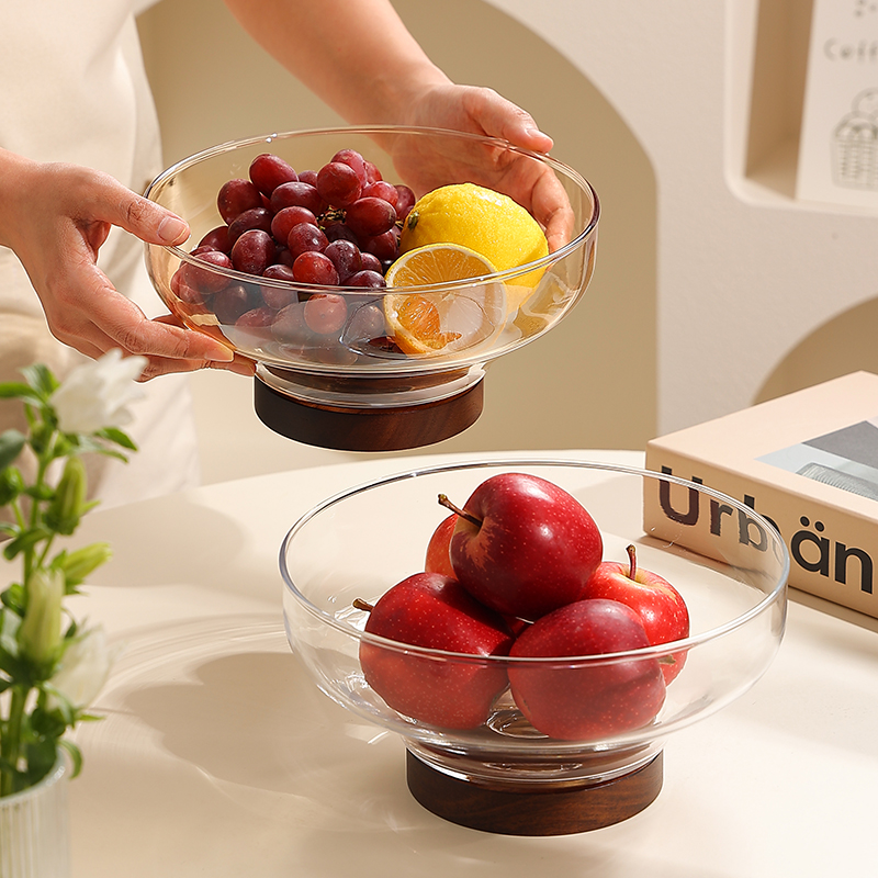 玻璃水果盘轻奢高档茶几客厅家用