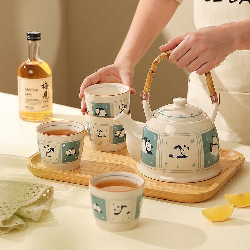 陶瓷女士精致茶壶可爱的杯子