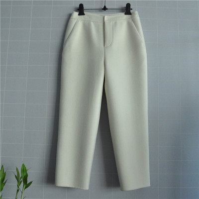 鸿思格HSG177款 双面羊绒羊毛呢女裤 手工缝制保暖职业女款九分裤