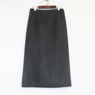 鸿思格HSG1132双面手工艺缝制羊绒羊毛高级气质休闲毛呢半身裙