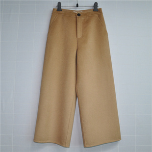 鸿思格HSG1611 X双面手缝羊绒羊毛高腰2020秋冬休闲保暖阔腿裤