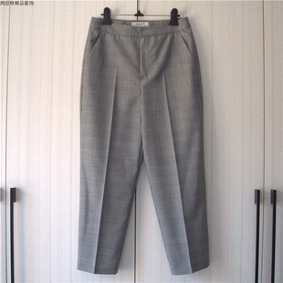 薄直筒裤 鸿思格HSG05032款 长裤 裤 女 春夏灰色格子通勤显瘦百搭西装
