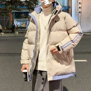 耐克顿棉服男士2024冬季新款加厚保暖连帽外套青少年潮流帅气棉袄