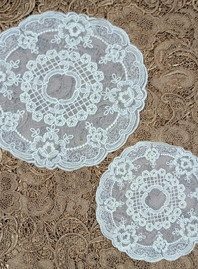 复古英式下午红茶杯小垫子蕾丝刺绣镂空碎花边欧式桌面文艺复旧风