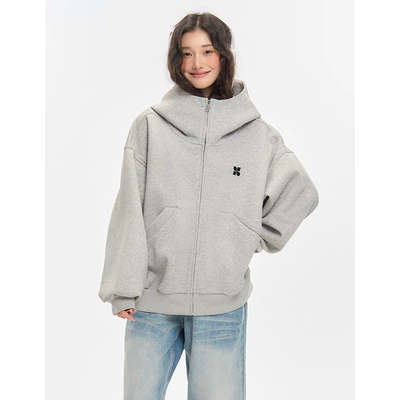 连帽卫衣秋冬季女加绒加厚外套