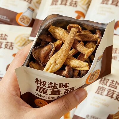 脆到没朋友！鹿茸菇脆