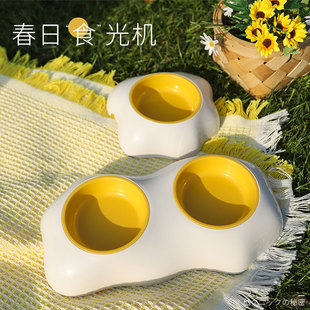 猫食盆猫碗双碗饭盆小猫粮碗防打翻狗狗碗小型犬幼猫猫咪宠物用品