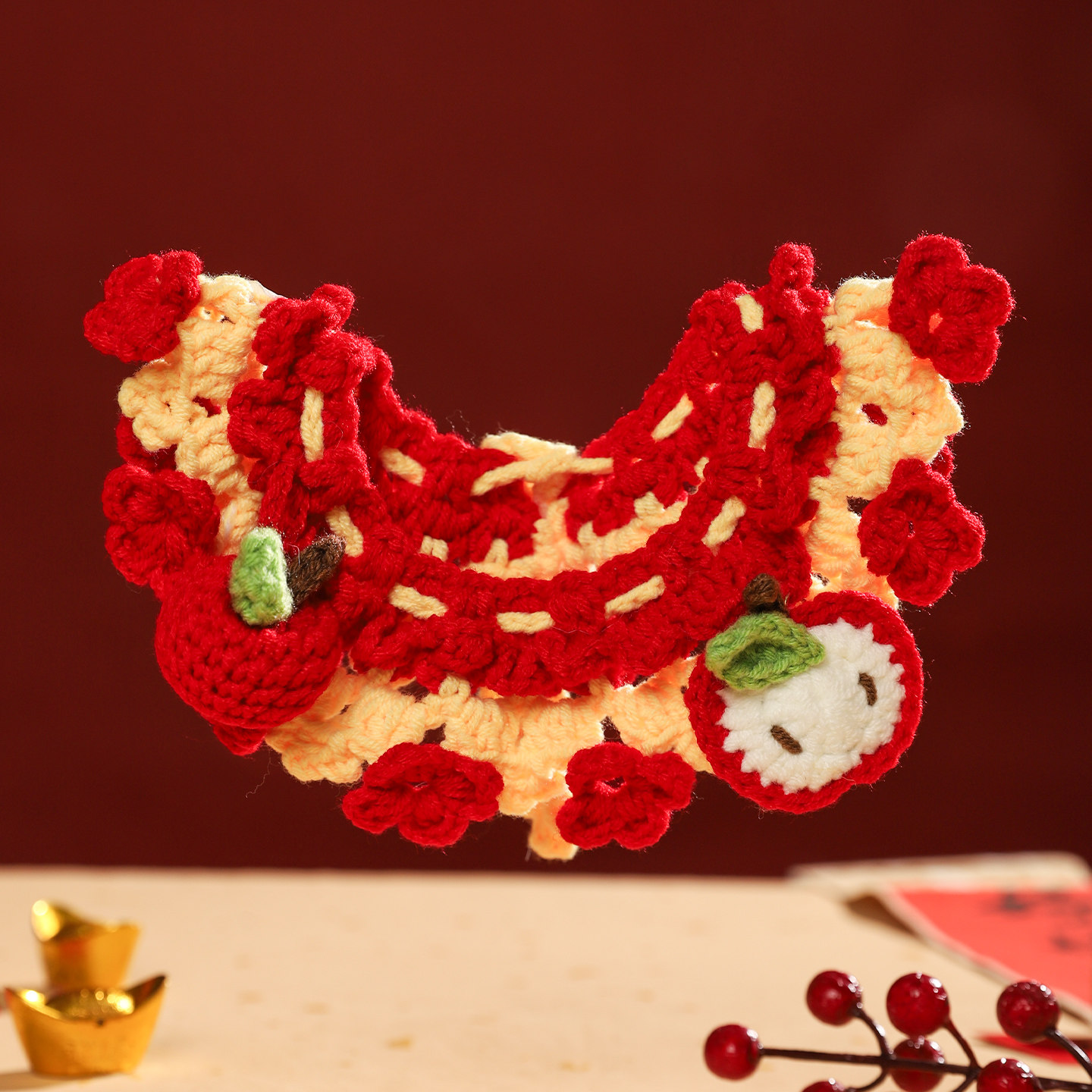 猫咪衣服新年围脖猫猫小猫可爱挂脖狗狗冬季过年项圈宠物保暖围巾