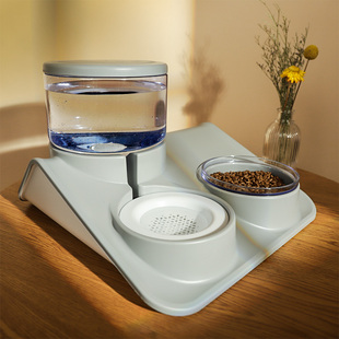 猫碗食盆双碗自动饮水狗碗饭盆狗粮盆陶瓷喝水防打翻猫咪宠物用品