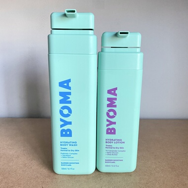 现货！美国BYOMA高保湿身体乳400ml/沐浴露500ml/去角质磨砂300ml