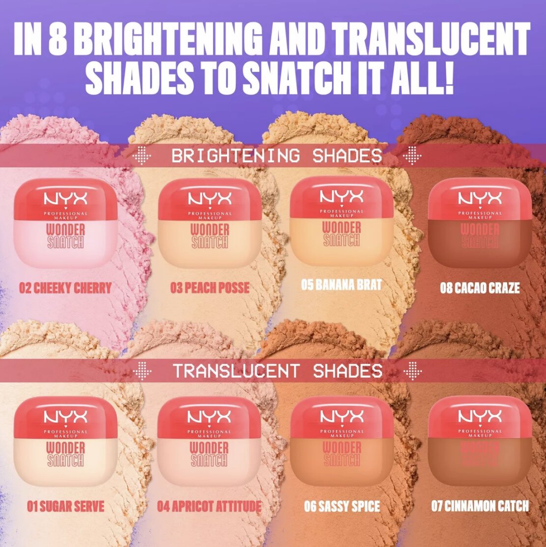 NYX新品~自带滤镜烘焙定妆散粉蜜粉腮红持久定妆防汗隐形妆效散粉