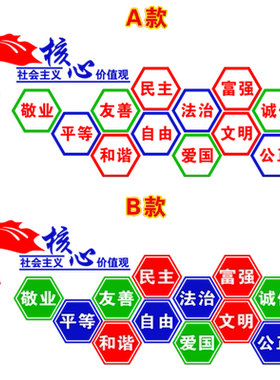 学校党建室民族团结社会主义核心价值观墙面装饰3d亚克力立体墙贴