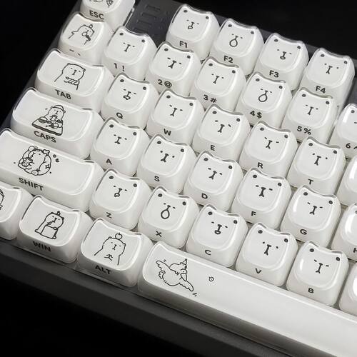 MAO高度猫猫头果冻侧刻键帽 客制化DIYPC磁轴键盘果冻水晶键帽