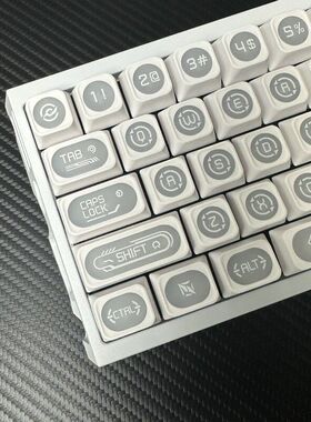 白色《猫眼石Max》键帽弦月雾面透光个性PC磨砂质感原厂alice十字