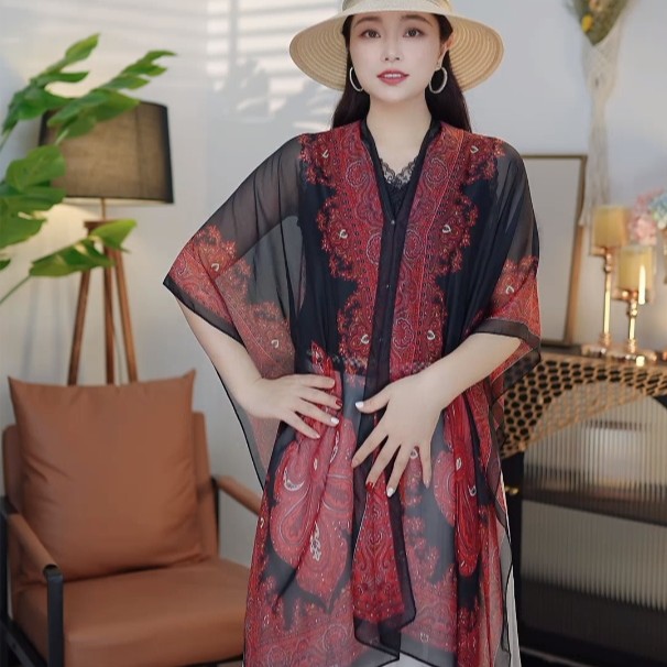 【百变披肩】夏季小披肩外搭薄款夏天雪纺衫丝巾防晒百搭洋气披肩