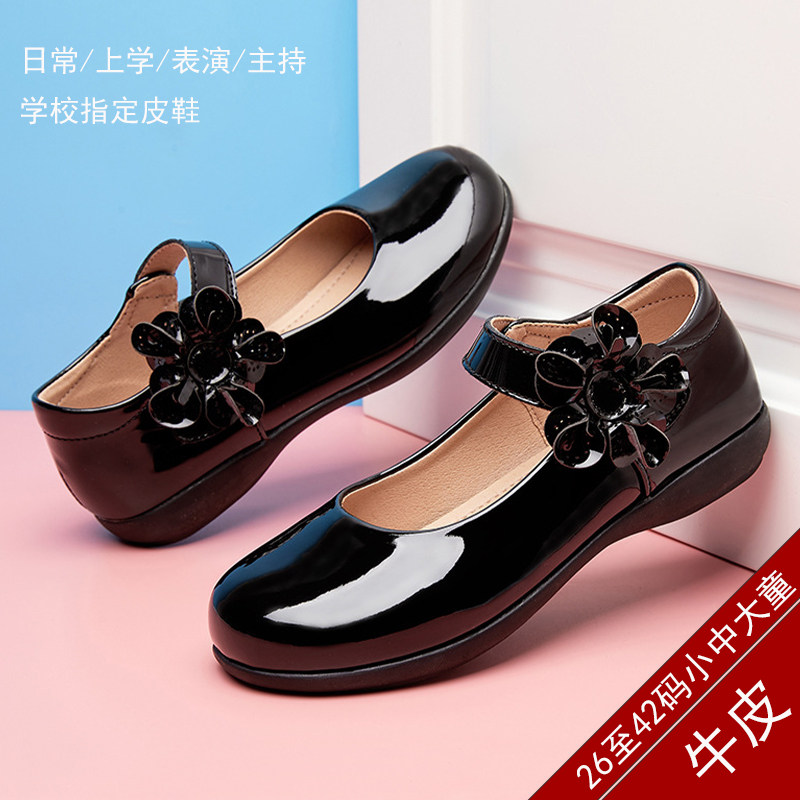 小女孩皮鞋童鞋女小童公主鞋瓢鞋软底单鞋女童皮鞋中童新款春夏秋