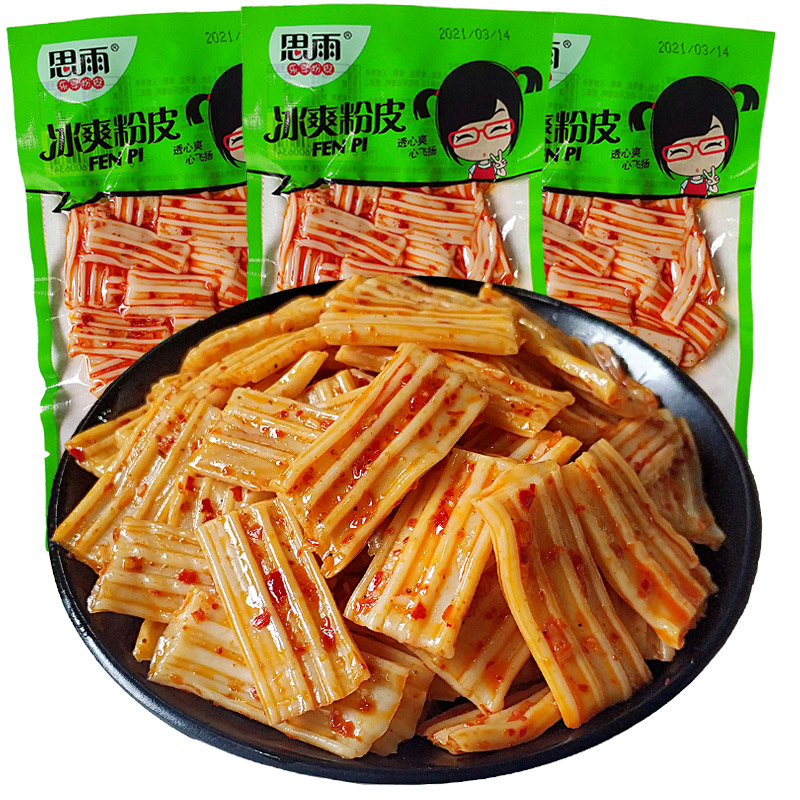 思雨冰爽粉皮面筋网红辣条8090后怀旧麻辣小零食食品休闲小吃凉皮
