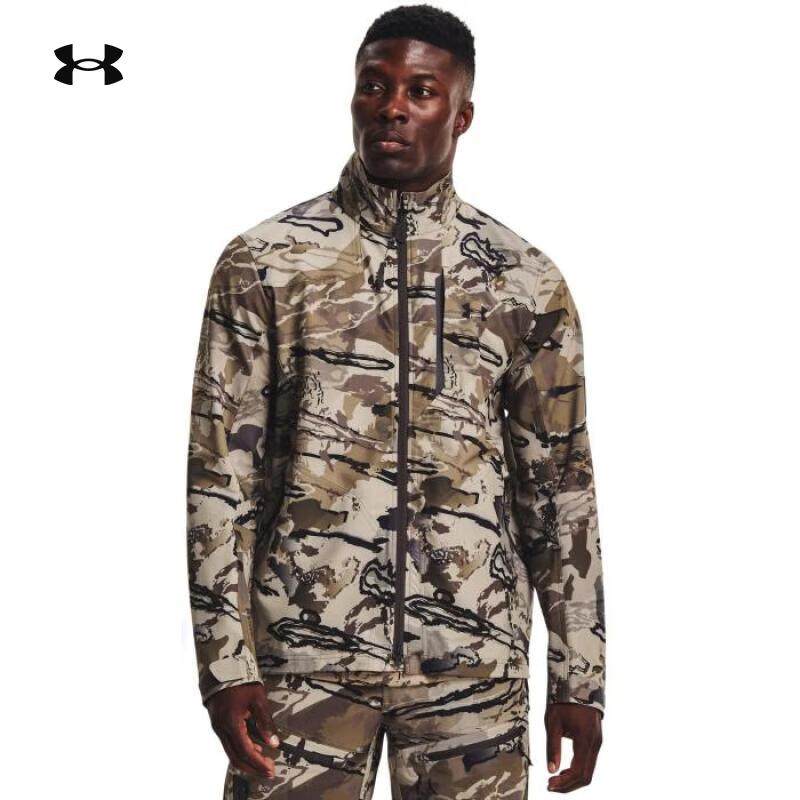 安德玛UA秋冬新款男士夹克时尚迷彩立领防风透气防水外套1365607
