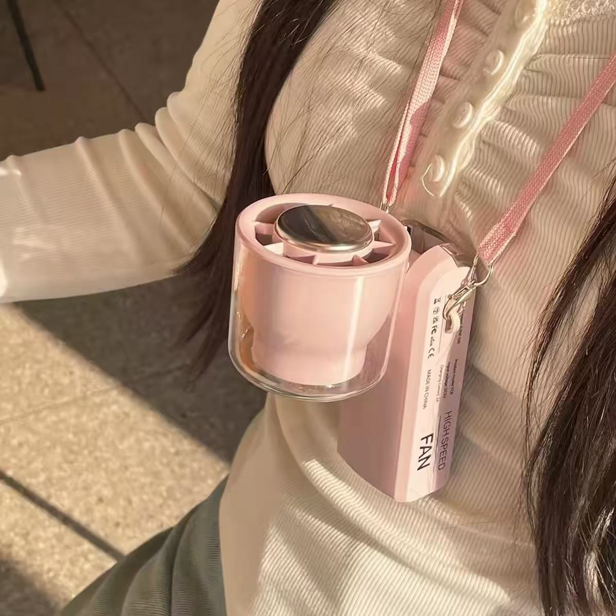 高速涡轮手持小风扇折叠便携制冷
