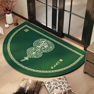朝东朝南门开运招财半圆地垫绿色风水地毯入户门防滑除尘蹭脚垫厚