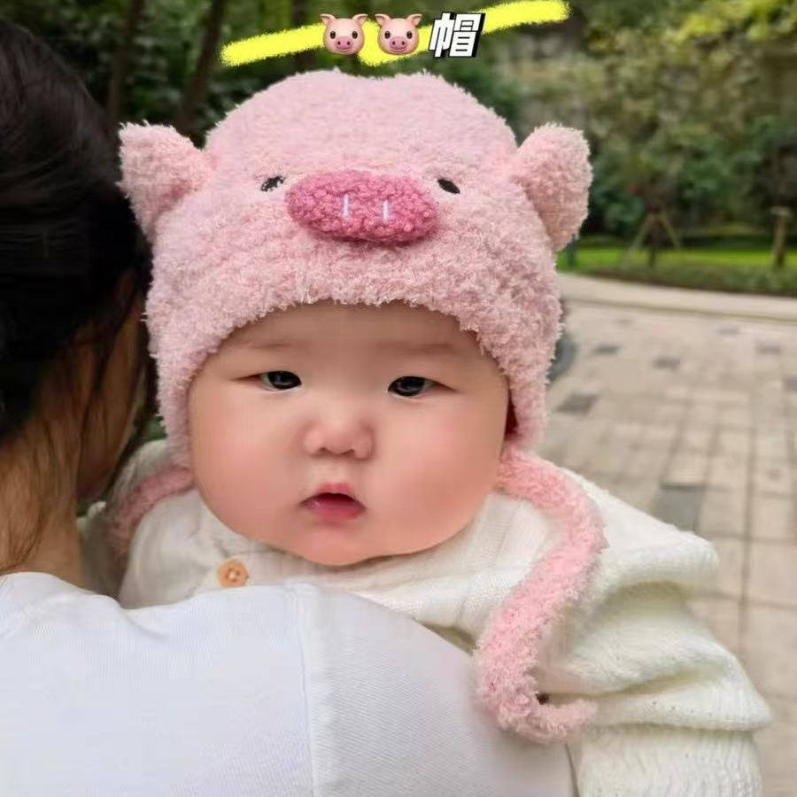 小月龄加厚保暖毛绒护耳帽