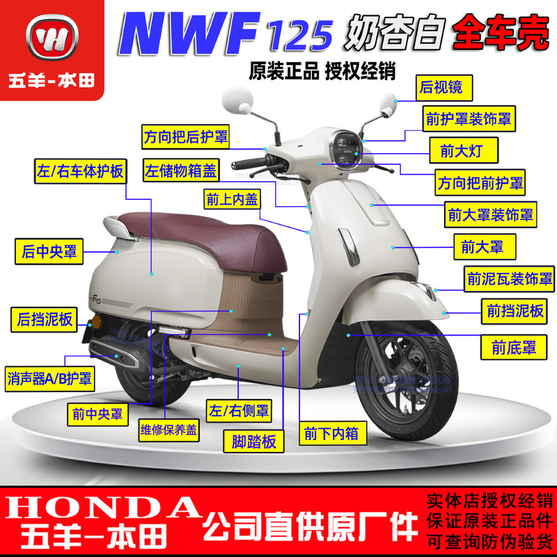 五羊本田NWF125全车外壳F125侧罩边条灯箱面板前围前瓦塑料件原装