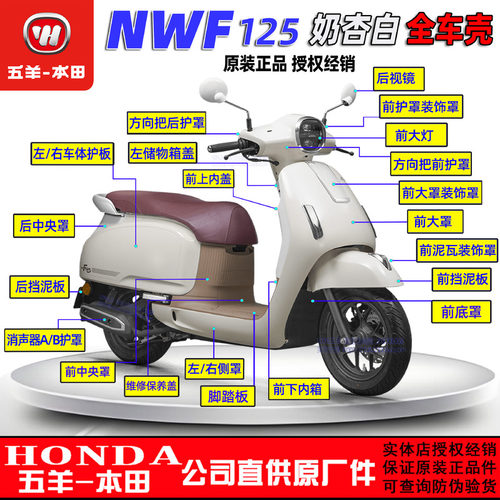 五羊本田NWF125全车外壳F125侧罩边条灯箱面板前围前瓦塑料件原装