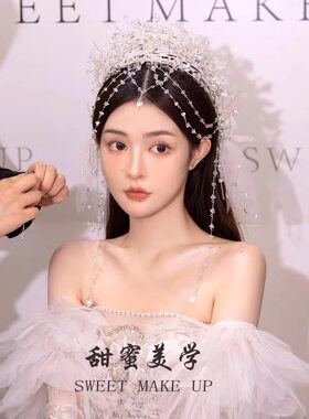 水晶额链皇冠公主发饰