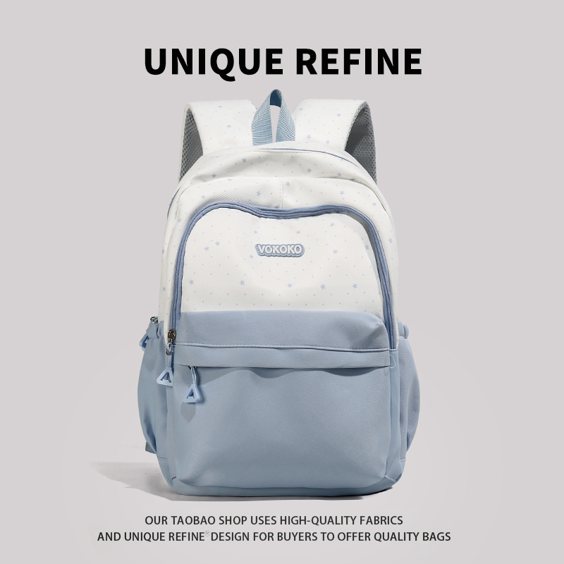 双肩包女高中生宽肩带背包大容量