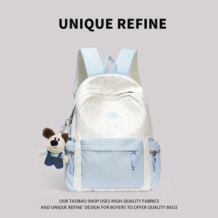 时尚 0802 书包女2025新款 韩版 百搭初中生高中校园上课双肩包 新品