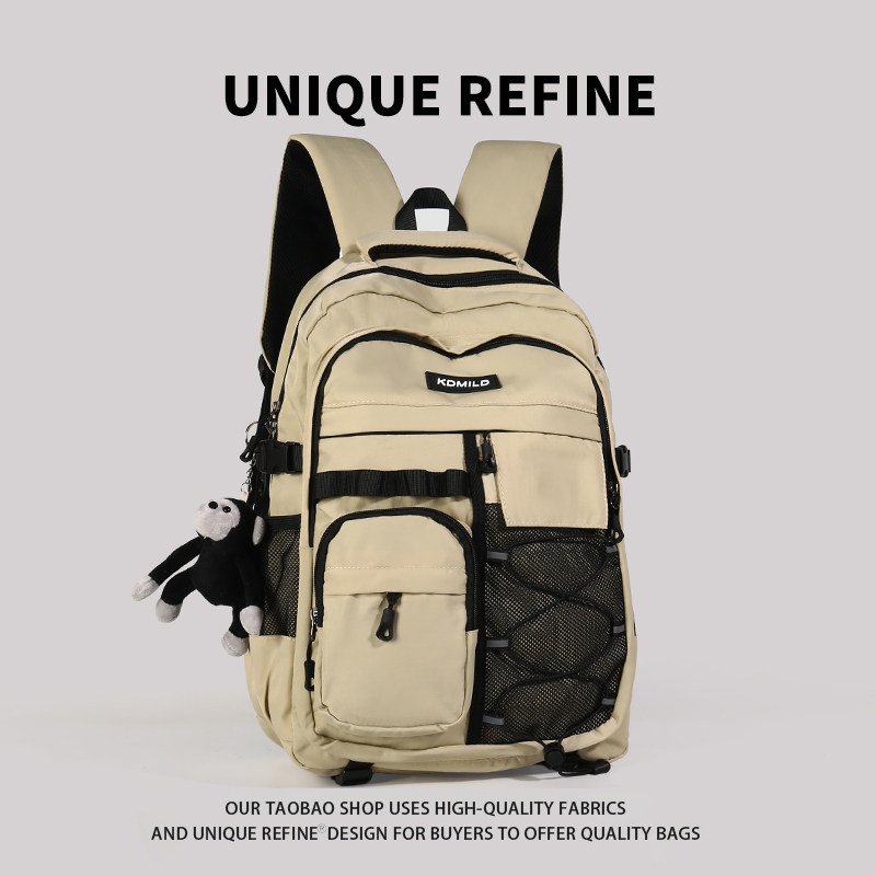 高颜值女大容量休闲学生双肩包男