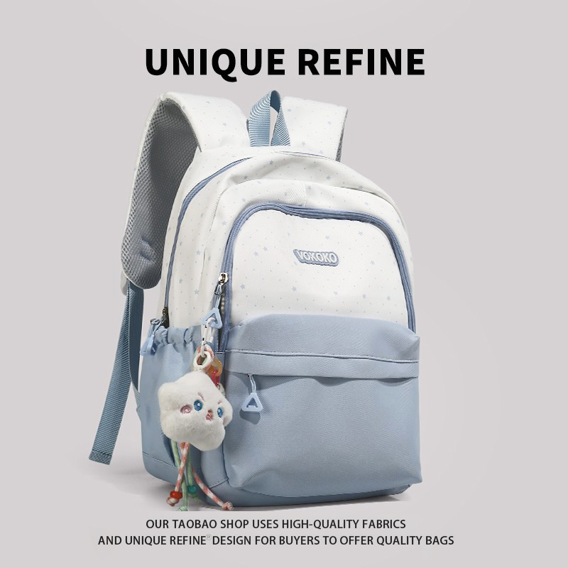 双肩包女高中生宽肩带背包大容量