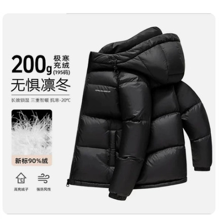 热转丝网刺绣logo羽绒服定制