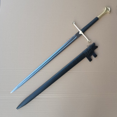 指环王纳西尔圣剑手工版 花纹钢锻打铜装实木包皮鞘高性能 未开刃