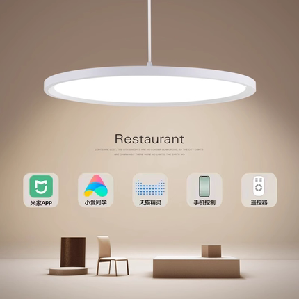 现代圆盘餐厅吊灯简约创意北欧设计单头圆形卧室书房led客厅灯具