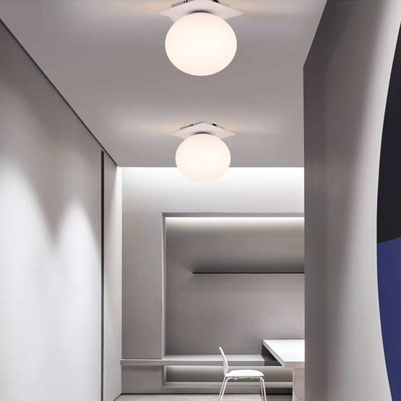 明装三色变光现代简约创意球型灯客厅奶油风卧室儿童房床头过道灯