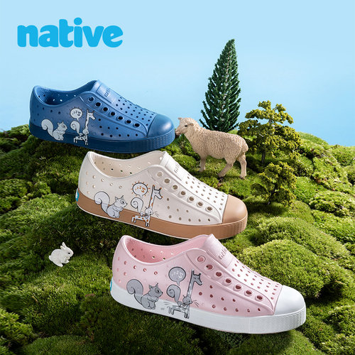 native夏季卡通图案儿童洞洞鞋潮