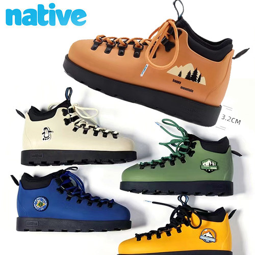 native工装马丁靴秋冬高帮鞋徽章